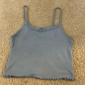 american eagle xs cropped blue tank